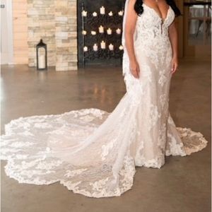 Maggie Sottero Tuscany Royale wedding dress with veil.